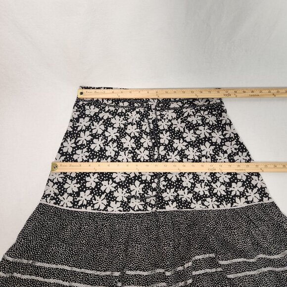 Vintage SOYA Cottagecore Flounce Black/Gray 2-Printed Skirt Size 40/8 Exc. Cond. - Picture 13 of 16